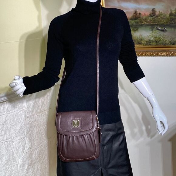 NWOT Tignanello Brown Leather Cross Body Bag - Picture 14 of 14